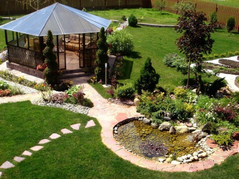 Ландшафтный дизайн деревенского двора в частном доме фото